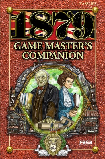 Two characters with books are on the cover. Text reads, "1879 Game Master's Companion."