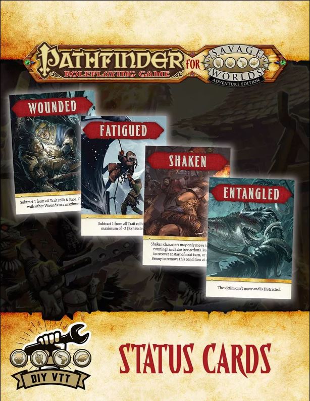 Pathfinder for Savage Worlds: Status Cards – Studio 2 Publishing